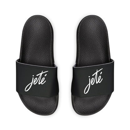 YOUTH SIZES - “Jeté” Official Logo Dance -Inspired Custom Footwear | Youth Sandal Slides with Removable Straps