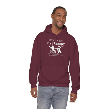 "Dance Is for Everybody" Unisex Hoodie – Inclusive Dance-Themed Hoodie for Teens and Adults with Personalization Option on Sleeve