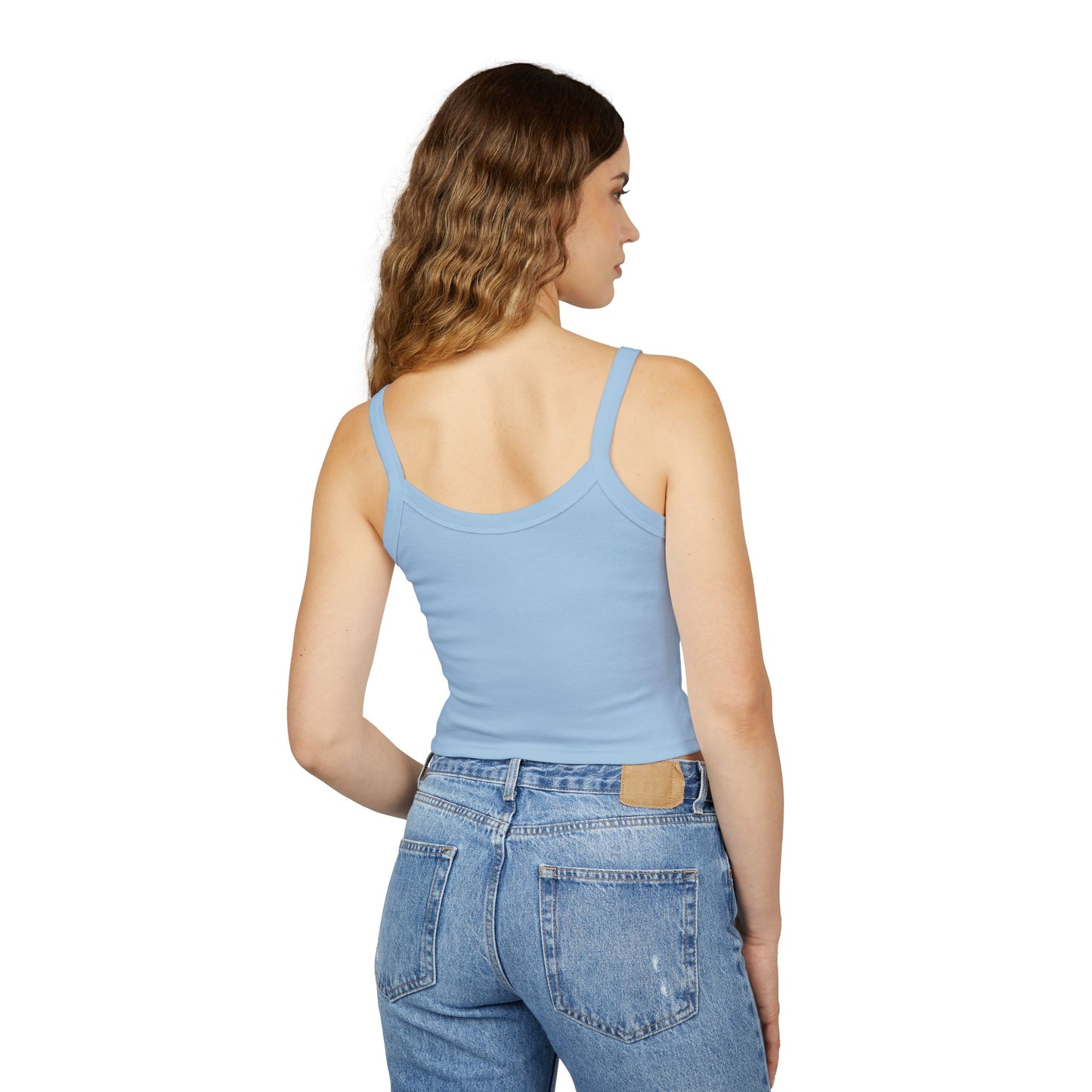 "Line Dancer" Spaghetti Strap Tank Top – Western-Inspired Country Dance Graphic – 'Get Your Boots in Line' Women's Dance Tank