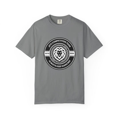 "Jeté Competition Team,  Always Keep Dancing" Unisex Garment-Dyed T-Shirt – Collegiate-Style Dance Graphic Tee – Shirt for Dancers & Teams