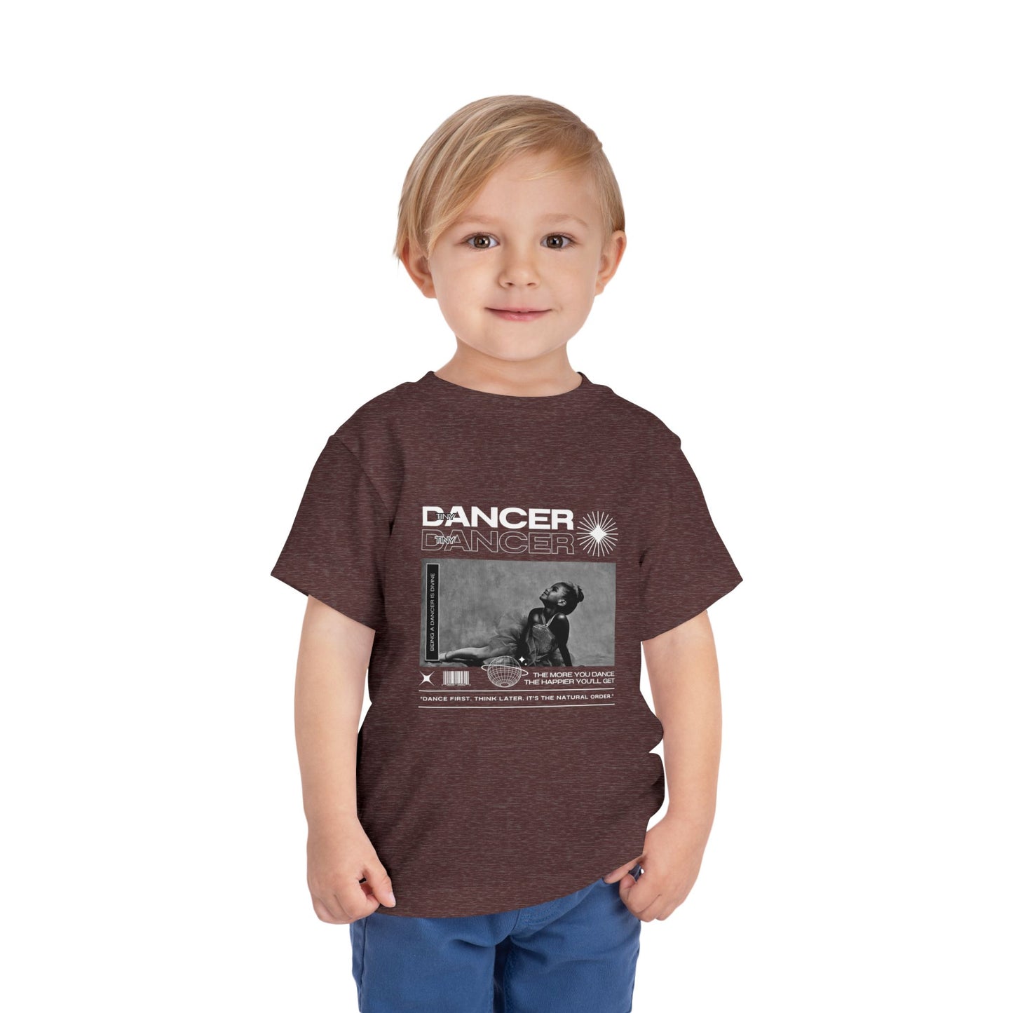“Tiny Dancer" Toddler Short Sleeve T-Shirt – Streetwear-Inspired Recital Photo Graphic Tee for Kids