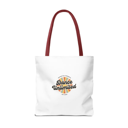 "Dance Unlimited, Potential & Growth" Canvas Tote Bag – Retro Graphic Dance Bag | Stylish Reusable Dance Tote for Dancers & Dance Moms