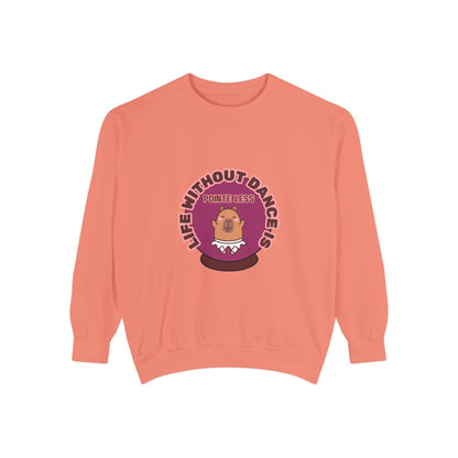 "Life Without Dance Is Pointeless" Unisex Lightweight Crewneck Sweatshirt – Bold Retro Ballet Pun Graphic Pullover for Dancers & Dance Lovers