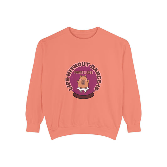 "Life Without Dance Is Pointeless" Unisex Lightweight Crewneck Sweatshirt – Bold Retro Ballet Pun Graphic Pullover for Dancers & Dance Lovers