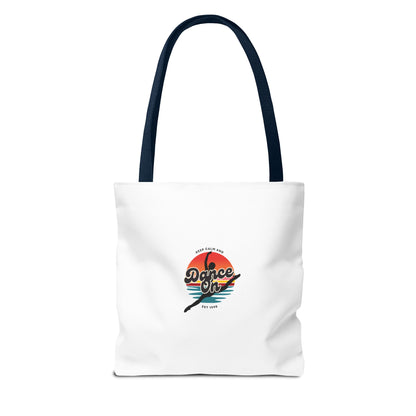 "Keep Calm and Dance On" Canvas Tote Bag – Retro Dance Graphic, Durable Shopping & Everyday Dance Bag