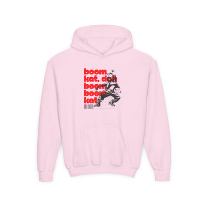 “Boom Kat” Bold Streetwear-Inspired Dance Graphic | Unisex Youth Hoodie – Hip-Hop & Jazz Dance Hoodie for Kids & Young Performers