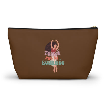 "Tombé Pas de Bourrée" Makeup Bag – Elegant Ballet Dancer Graphic – Ballet-Themed Zipper Pouch for Cosmetics, Accessories & Dance Gifts