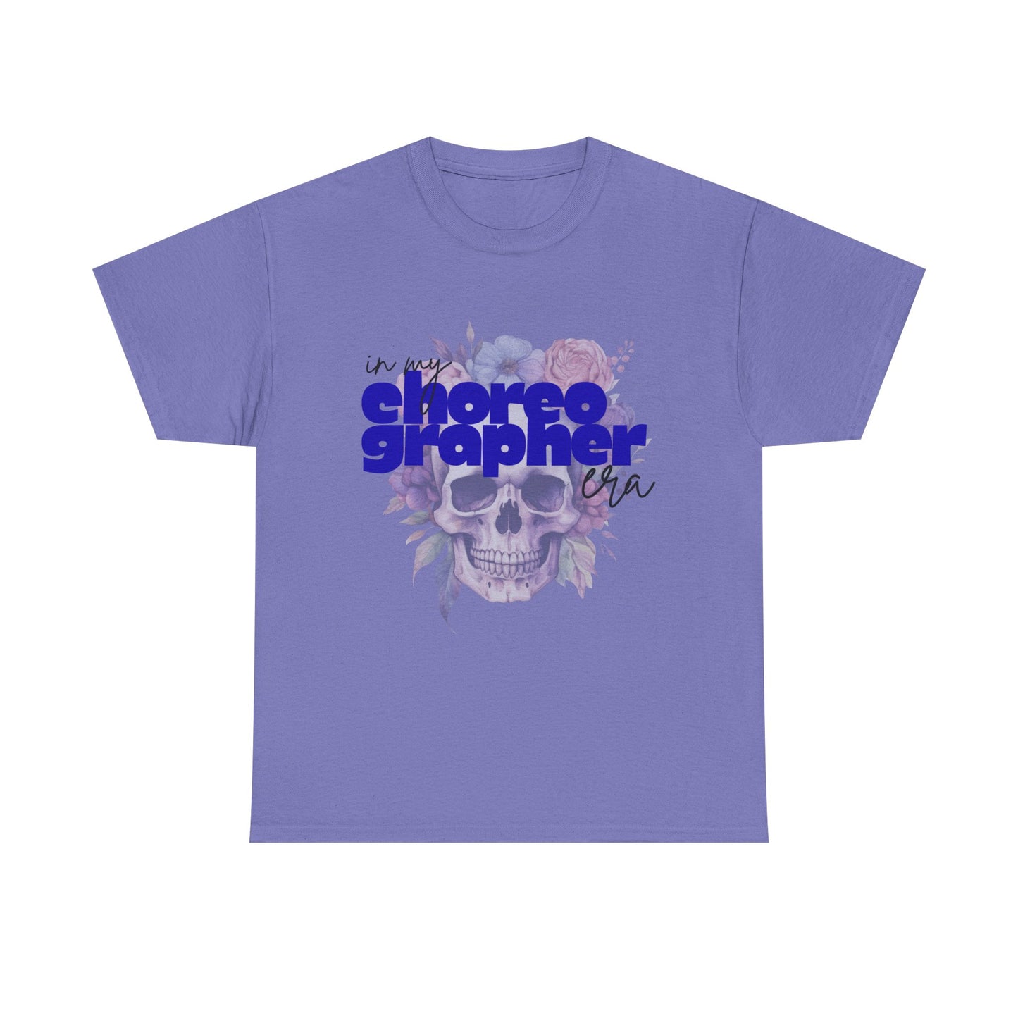"In My Choreographer Era" Skull Floral Tee – Unisex Heavy Cotton Dance T-Shirt with Cool Gothic Graphic