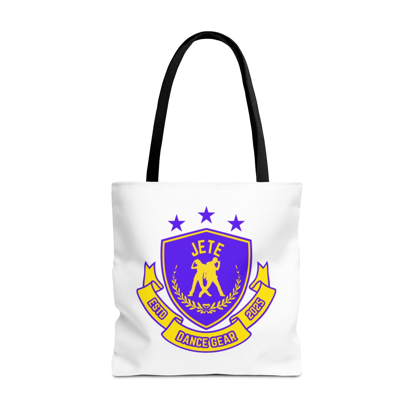 "Jeté Dance Gear Estd 2025" Canvas Tote Bag – Collegiate-Inspired Dancer Tote for Rehearsals, Classes & Everyday Style