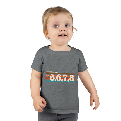 "From the Top and 5, 6, 7, 8" Toddler Dance T-Shirt – Retro Choreography-Inspired Short Sleeve Tee for Kids