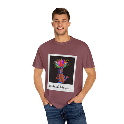 "Shake It Like a Samba Star" Unisex Garment-Dyed Dance T-Shirt – Bold Carnival-Inspired Graphic Tee for Dancers