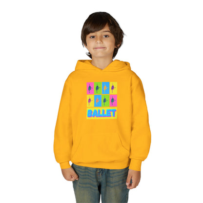 “Ballet” Pop Art Inspired Design with Ballet Dancer Graphics | Streetwear Ballet Hoodie for Kids & Young Dance Enthusiasts | Unisex Youth Hoodie