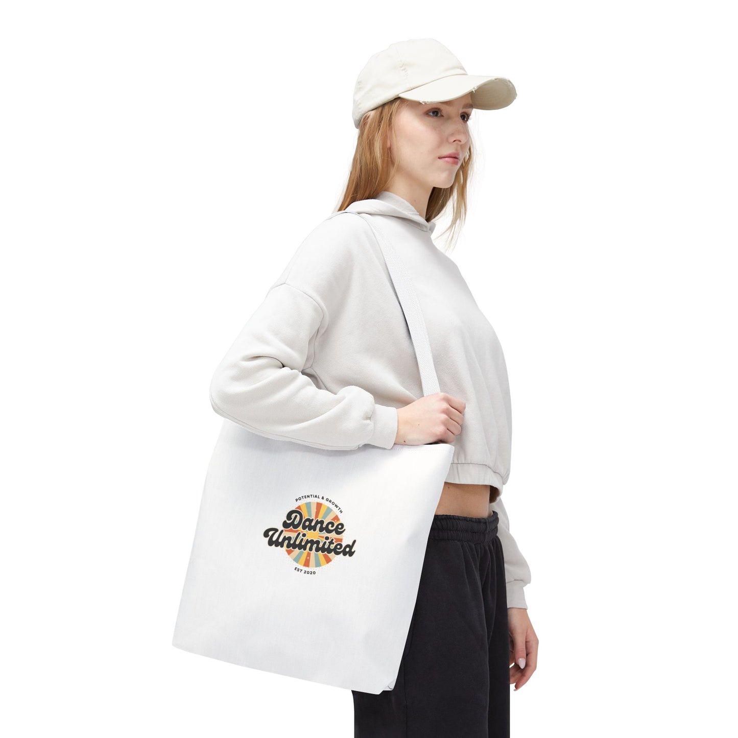 "Dance Unlimited, Potential & Growth" Canvas Tote Bag – Retro Graphic Dance Bag | Stylish Reusable Dance Tote for Dancers & Dance Moms