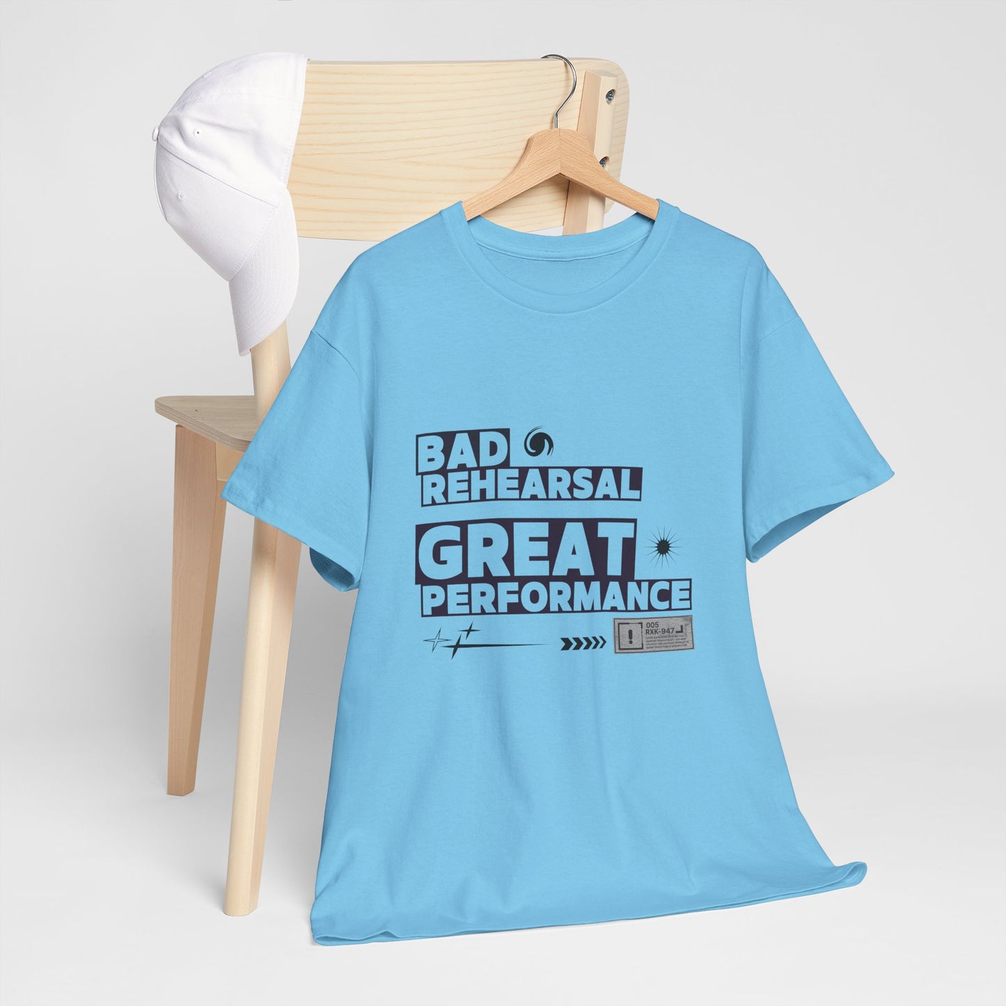 "Bad Rehearsal, Great Performance" Dance Quote Tee – Unisex Heavy Cotton T-Shirt with Streetwear-Inspired Graphic for Dancers