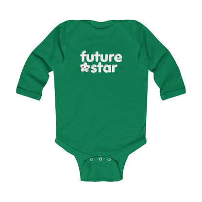 "Future Star” Infant Long Sleeve Bodysuit - Cute Danced-Themed Baby One-Piece for Little Performers and Rising Stars