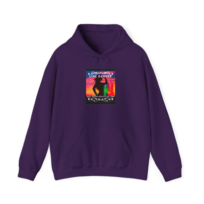 "Line Dancer, Get Your Boots in Line" Western-Inspired Graphic – Unisex Heavy Blend™ Hooded Sweatshirt