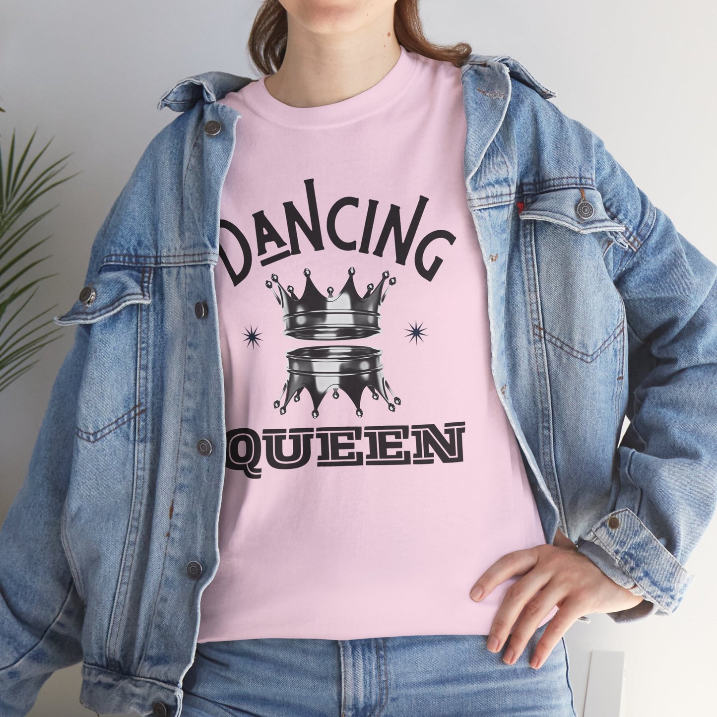 “Dancing Queen" Unisex Heavy Cotton T-Shirt with Crown Graphic – Dance-Inspired Graphic Tee for Adults & Kids
