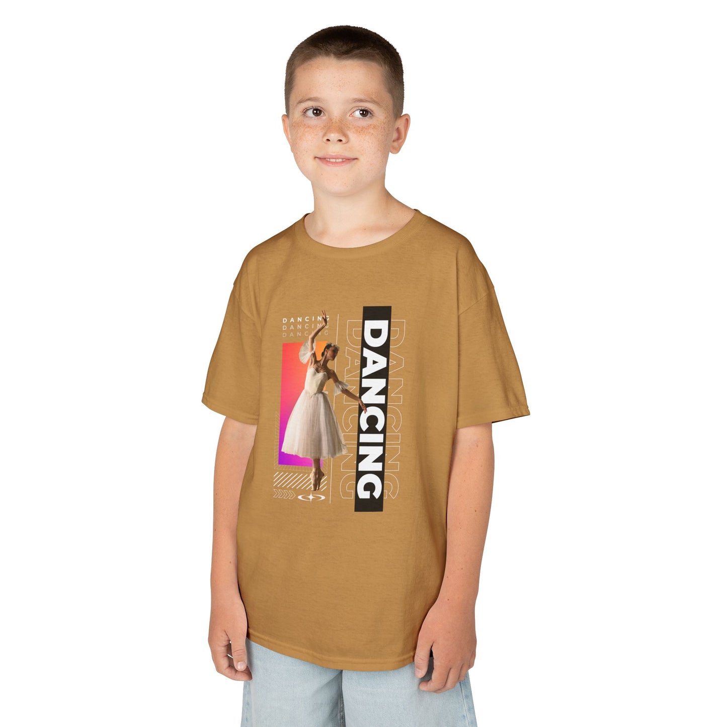“Dancing” Youth Short Sleeve T-Shirt – Streetwear-Inspired Female Dancer Graphic – Trendy Kids Dance T-Shirt for Girls