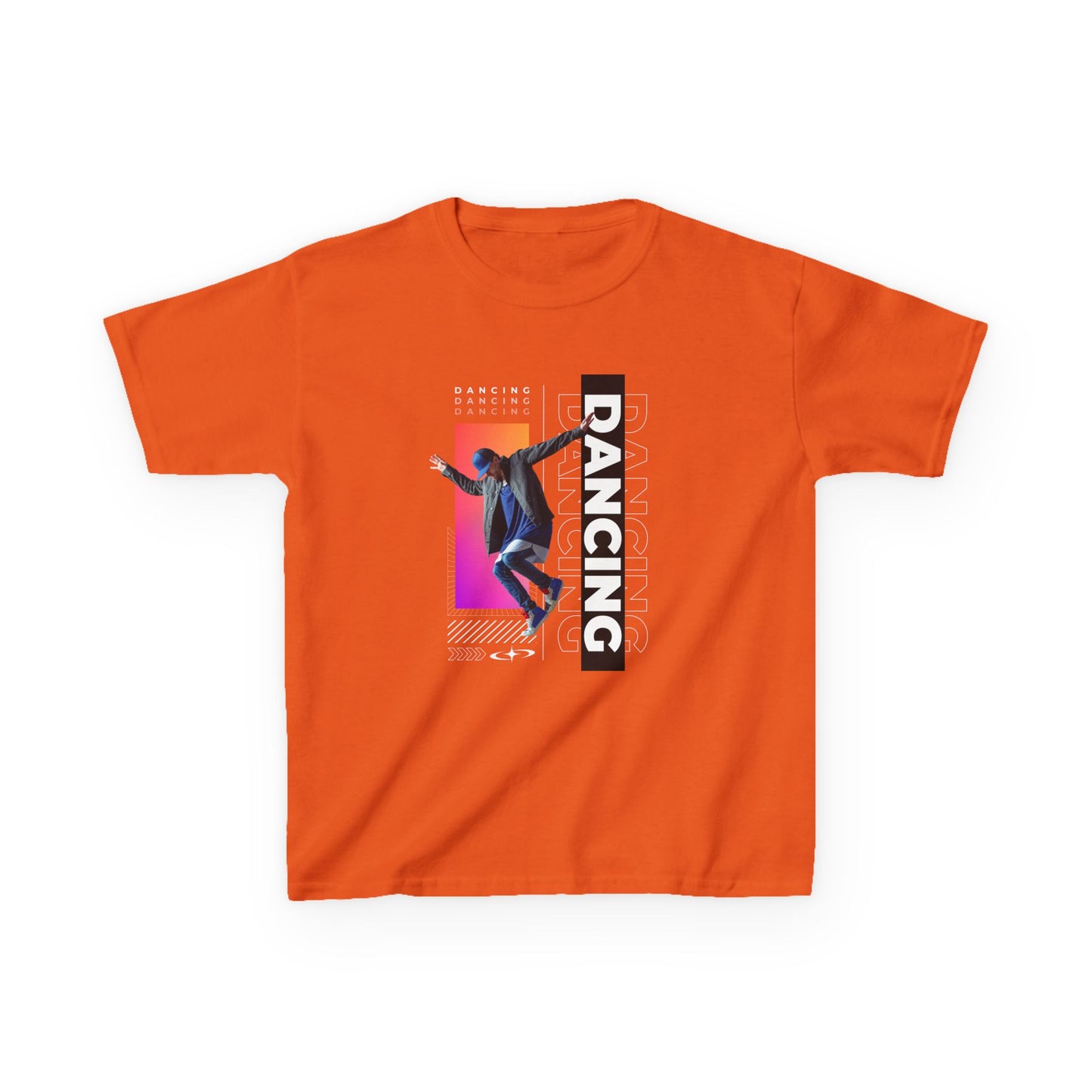 “Dancing” Youth Short Sleeve T-Shirt – Streetwear-Inspired Male Dancer Graphic – Stylish Kids Dance Apparel Tee
