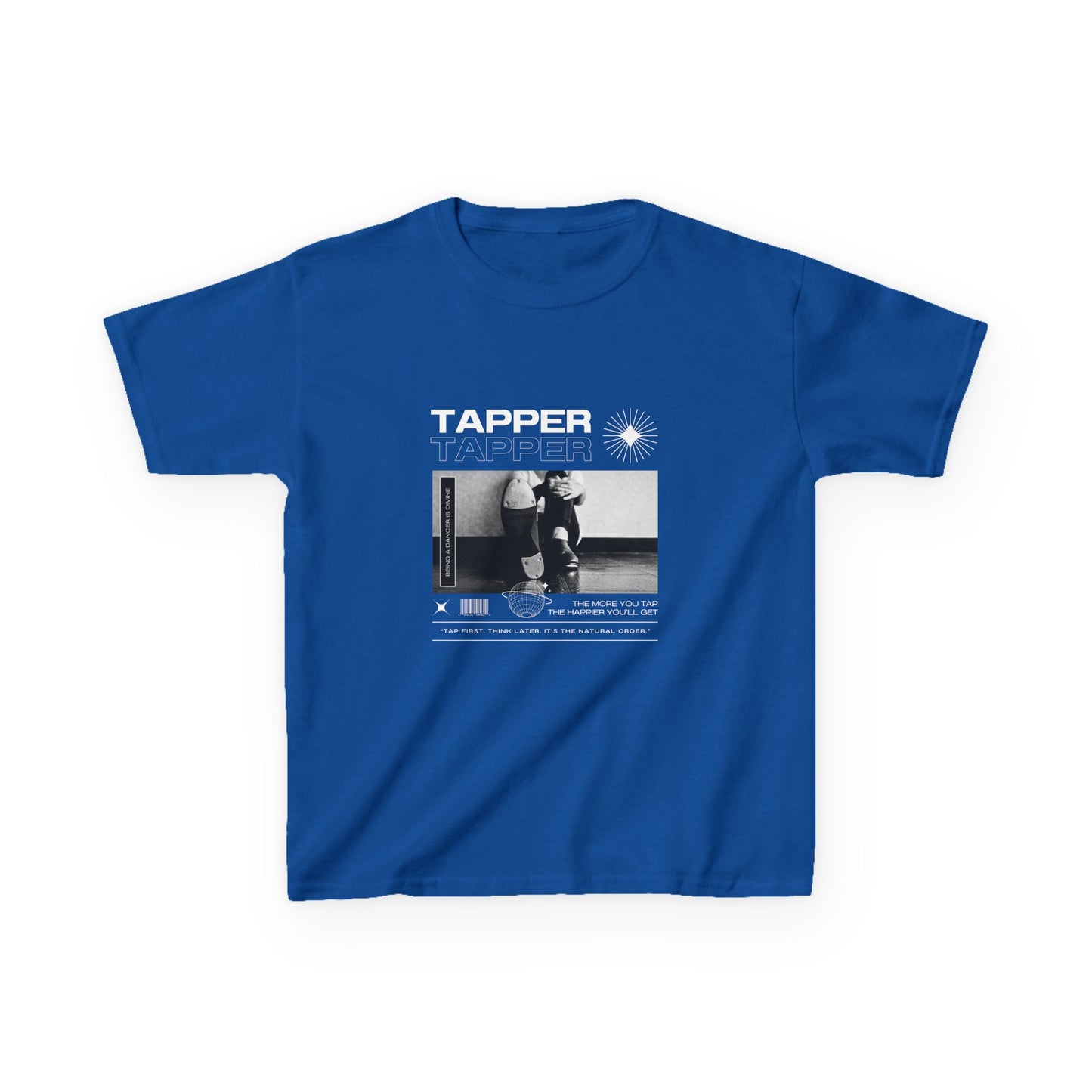 “Tapper” Youth Short Sleeve Tee – Streetwear-Inspired Tap Dance T-Shirt with Tap Shoes Graphic