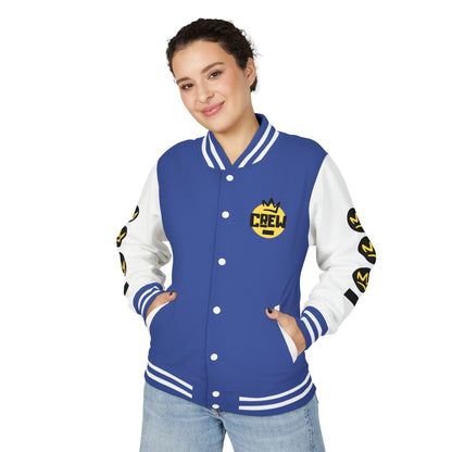 Full Out Premium Collection Letterman Jacket – Unisex Heavyweight Varsity Jacket with "Full Out" Back Graphic and "Crew" Front Design