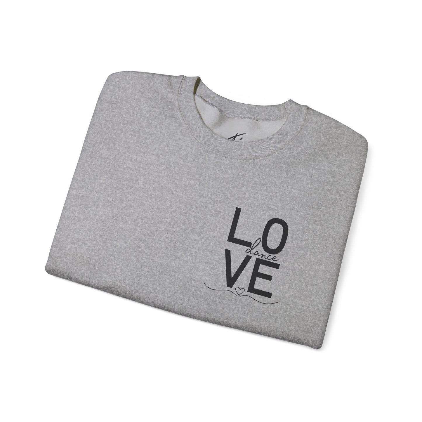 "LOVE Dance" Unisex Crewneck Sweatshirt – Script Letter Graphic Dance Lover Pullover