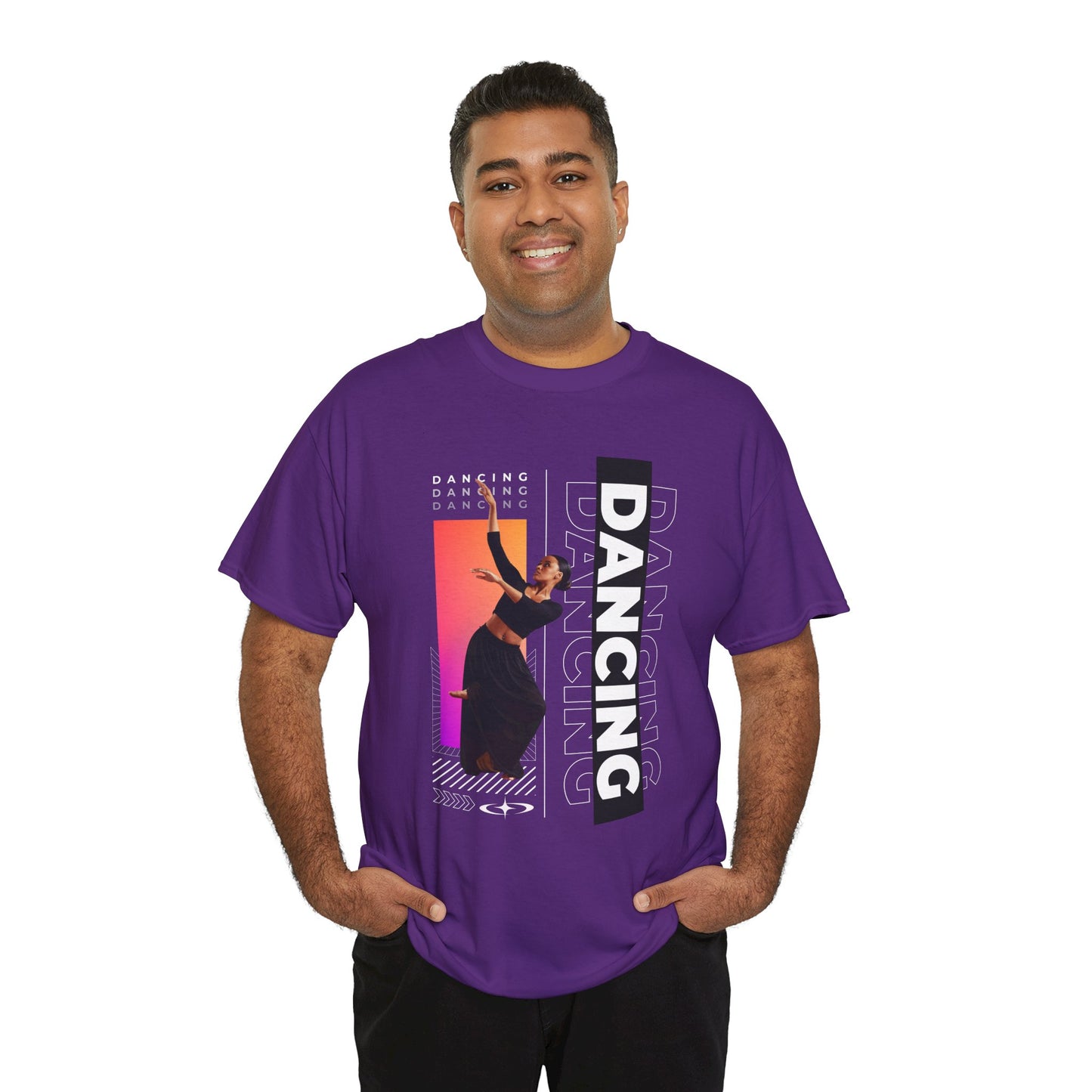 “Dancing” Streetwear-Inspired Female Dancer Unisex Heavy Cotton Tee – Urban Dance Graphic T-Shirt for Performers and Dance Lovers