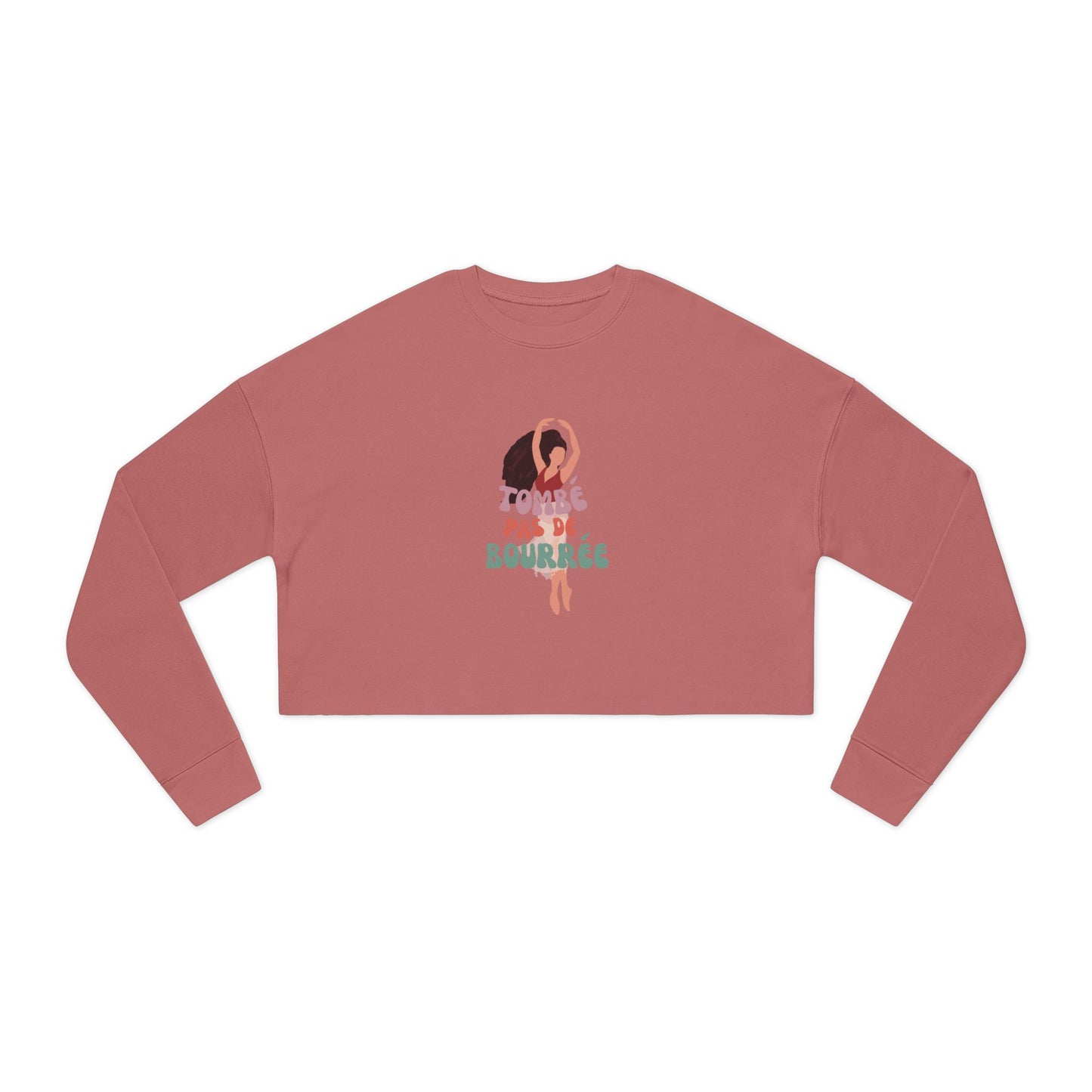 "Tombé Pas de Bourrée" – Women’s Cropped Ballet Dance Sweatshirt | Colorful Dancer Graphic Pullover for Ballet Lovers