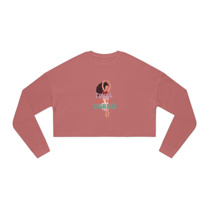 "Tombé Pas de Bourrée" – Women’s Cropped Ballet Dance Sweatshirt | Colorful Dancer Graphic Pullover for Ballet Lovers