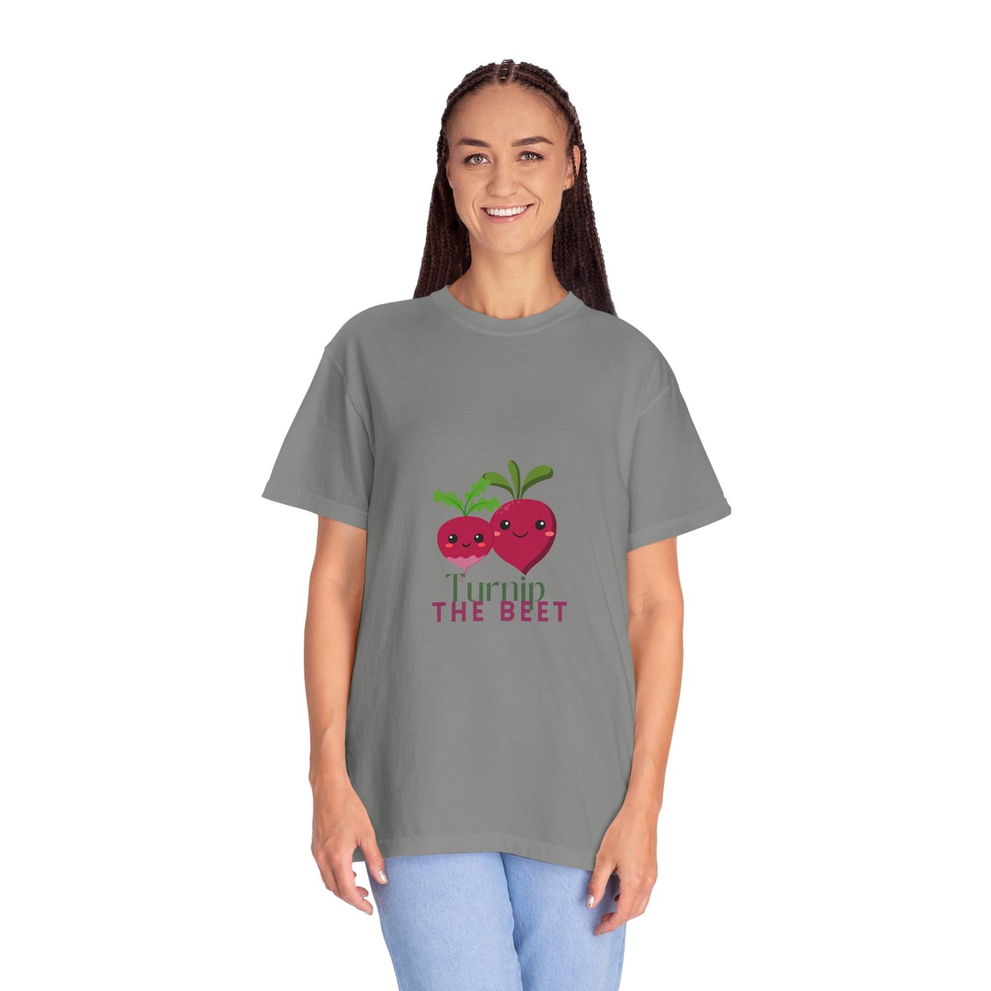 "Turnip the Beet" Unisex Garment-Dyed T-Shirt – Cute Veggie Dance Pun Graphic Tee – Funny Foodie Shirt for Dancers & Music Lovers
