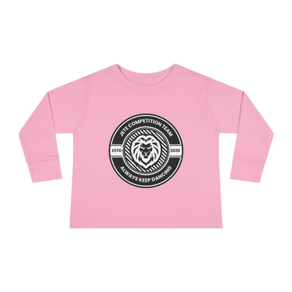 "Jeté Competition Team – Always Keep Dancing" Toddler Dance T-Shirt – Collegiate-Inspired Emblem Graphic Long Sleeve Tee for Kids