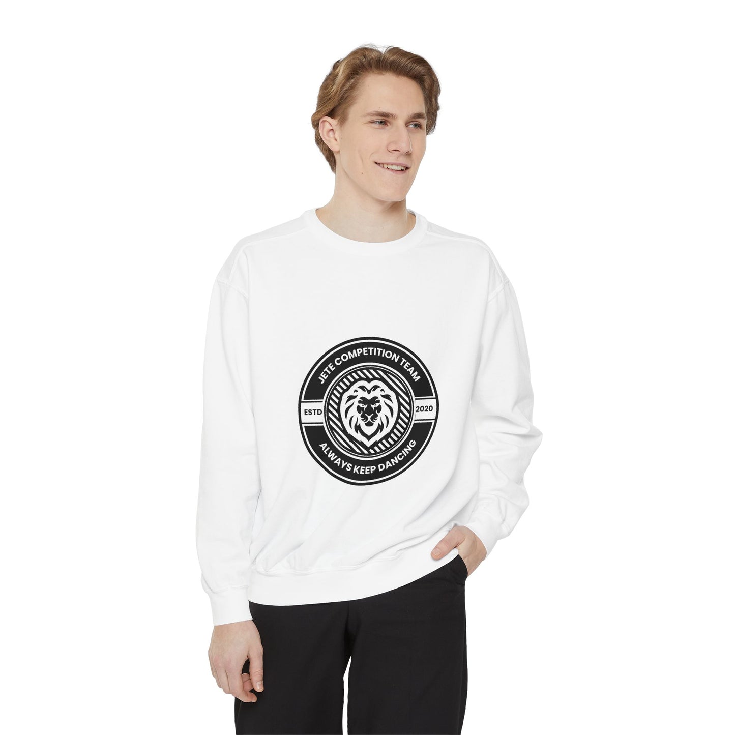"Jeté Competition Team – Always Keep Dancing" Unisex Lightweight Crewneck Sweatshirt – Collegiate-Inspired Dance Team Pullover for Dancers & Studio Spirit Wear