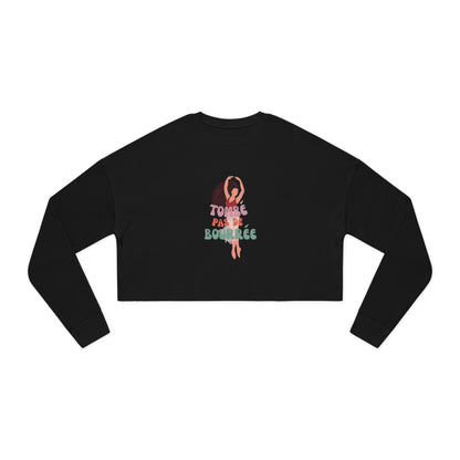 "Tombé Pas de Bourrée" – Women’s Cropped Ballet Dance Sweatshirt | Colorful Dancer Graphic Pullover for Ballet Lovers