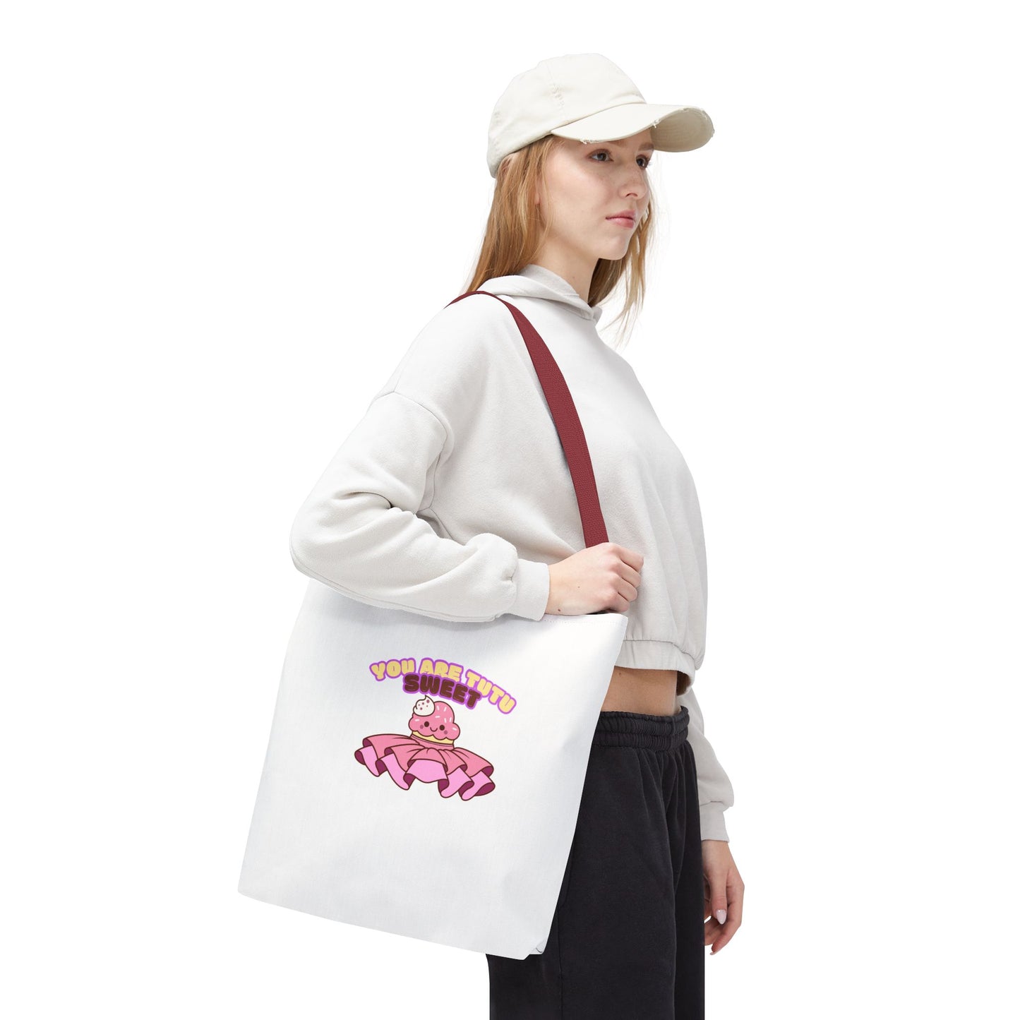 "You Are Tutu Sweet" Kawaii Cupcake Dance Tote Bag – Cute Canvas Bag for Dancers, Dance Moms & Ballet Lovers | Dance Gift Idea