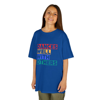 "Dances Well With Others" Kids Heavy Cotton™ Tee – Dance-Inspired Graphic Tee for Kids
