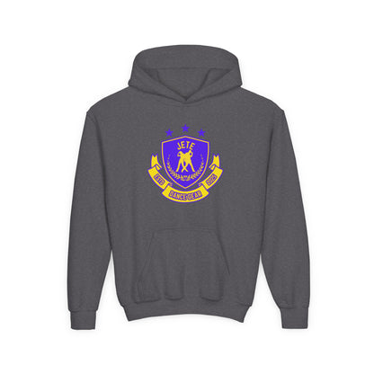"Jeté Dance Gear" Youth Hooded Sweatshirt – Collegiate-Inspired Dance Team Graphic Hoodie for Kids and Teens