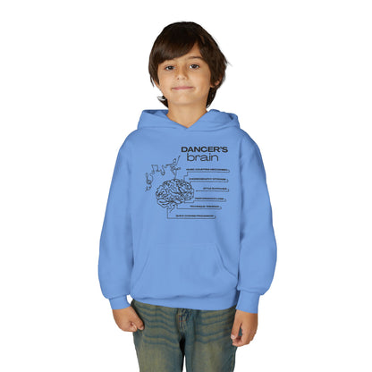 “Dancer’s Brain” Unisex Youth Hoodie with Funny Dance Brain Graphic – Personalized Dance Hoodie for Kids & Teens, Custom Name or Studio Option