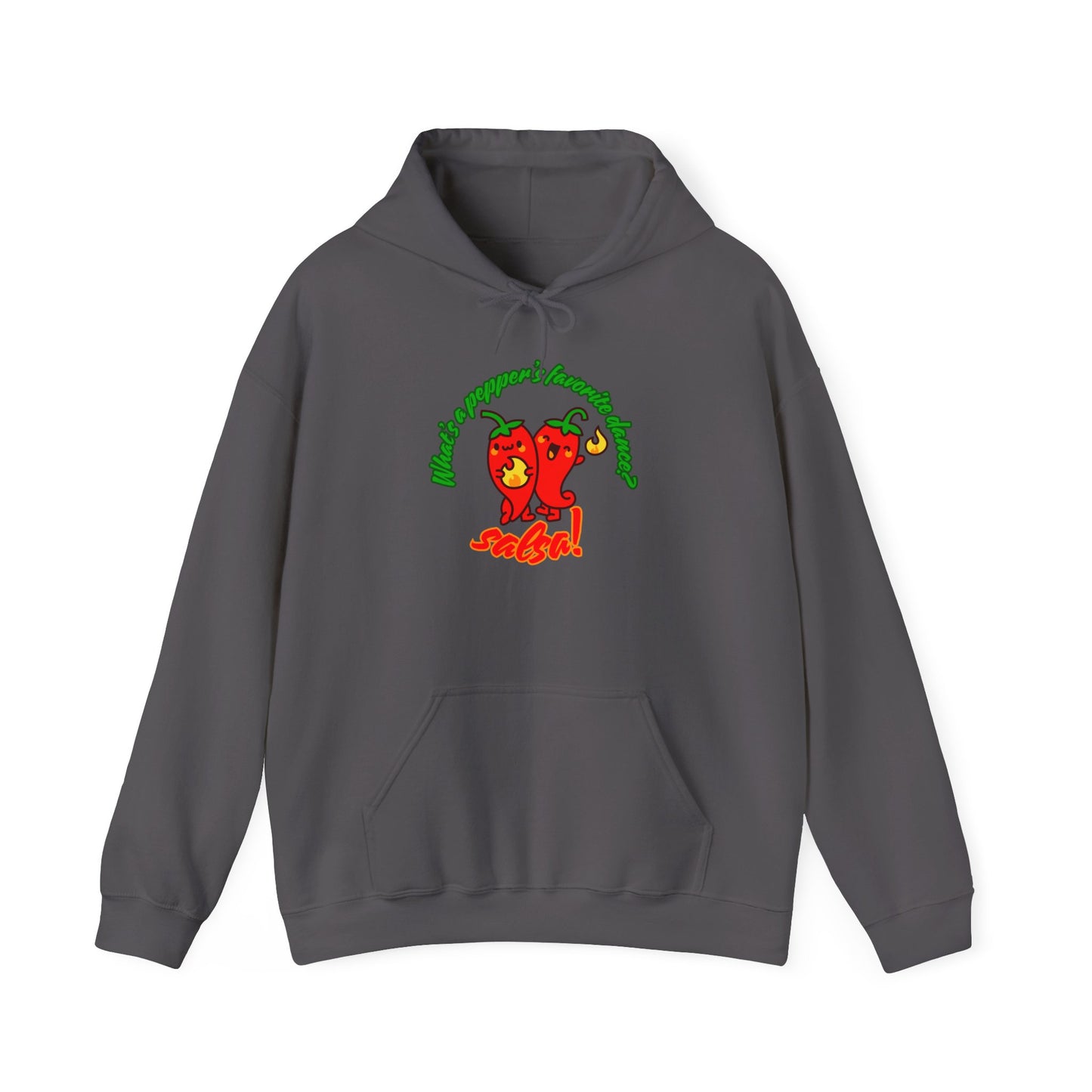 "What’s a Pepper’s Favorite Dance? Salsa!" Unisex Hooded Sweatshirt – Funny Dance Pun Hoodie with Cute Pepper Graphic for Dancers & Foodies