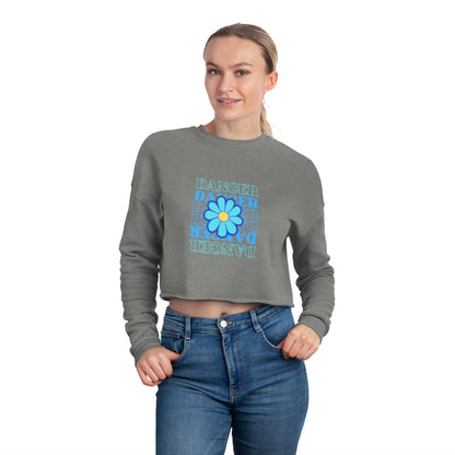 "Dancer" Floral Text Graphic – Women’s Cropped Fleece Sweatshirt