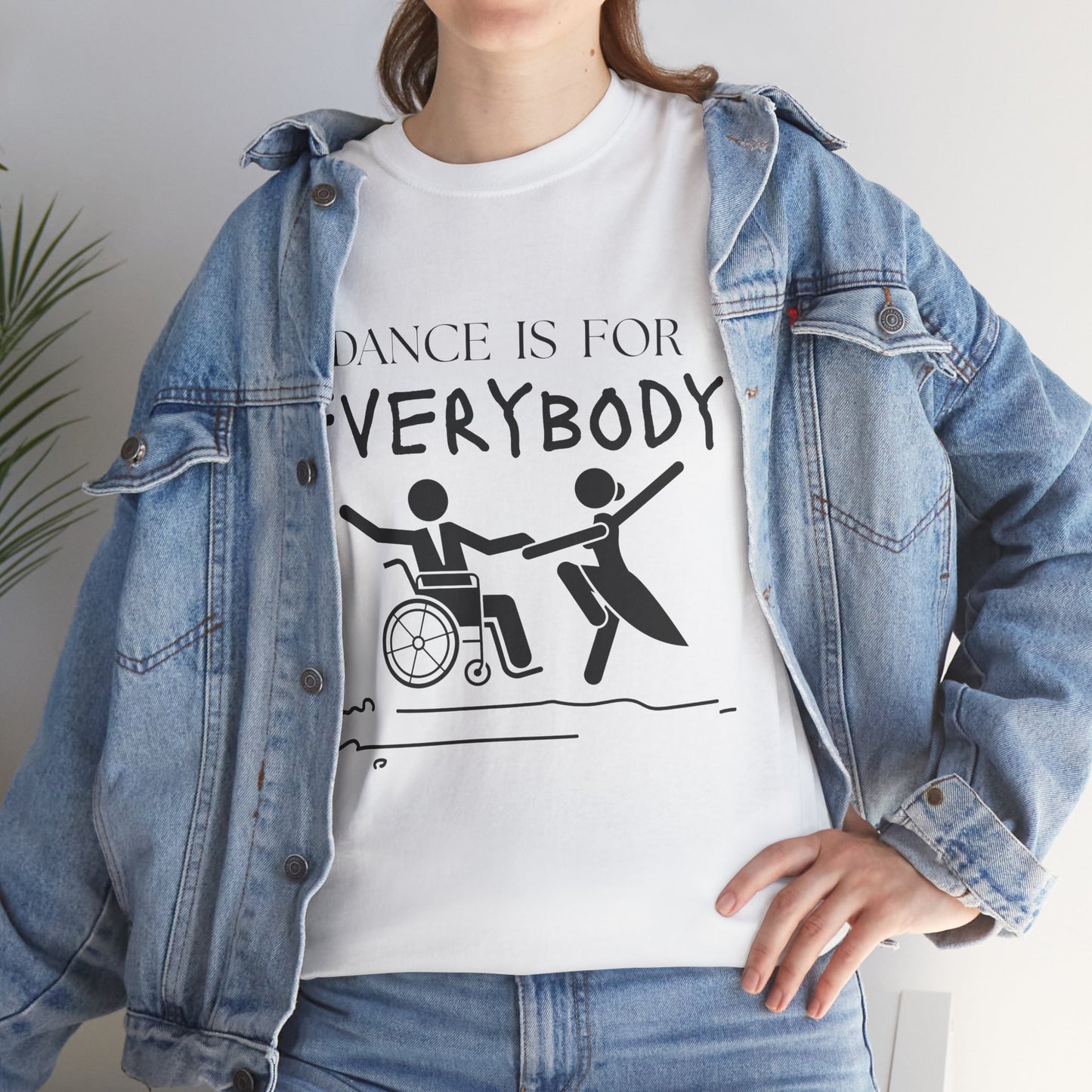 “Dance Is for Everybody” Inclusive Dance T-Shirt – Unisex Heavy Cotton Tee with Optional Back Personalization (Name or Studio)