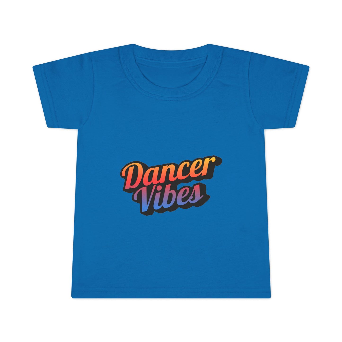 "Dancer Vibes" Toddler Dance T-Shirt – Colorful Text Graphic Short Sleeve Tee for Kids