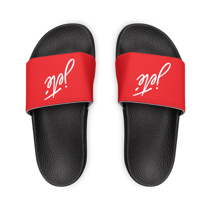 WOMEN'S SIZES - “Jeté” Official Logo Dance -Inspired Custom Footwear | Women’s Sandal Slides with Removable Straps