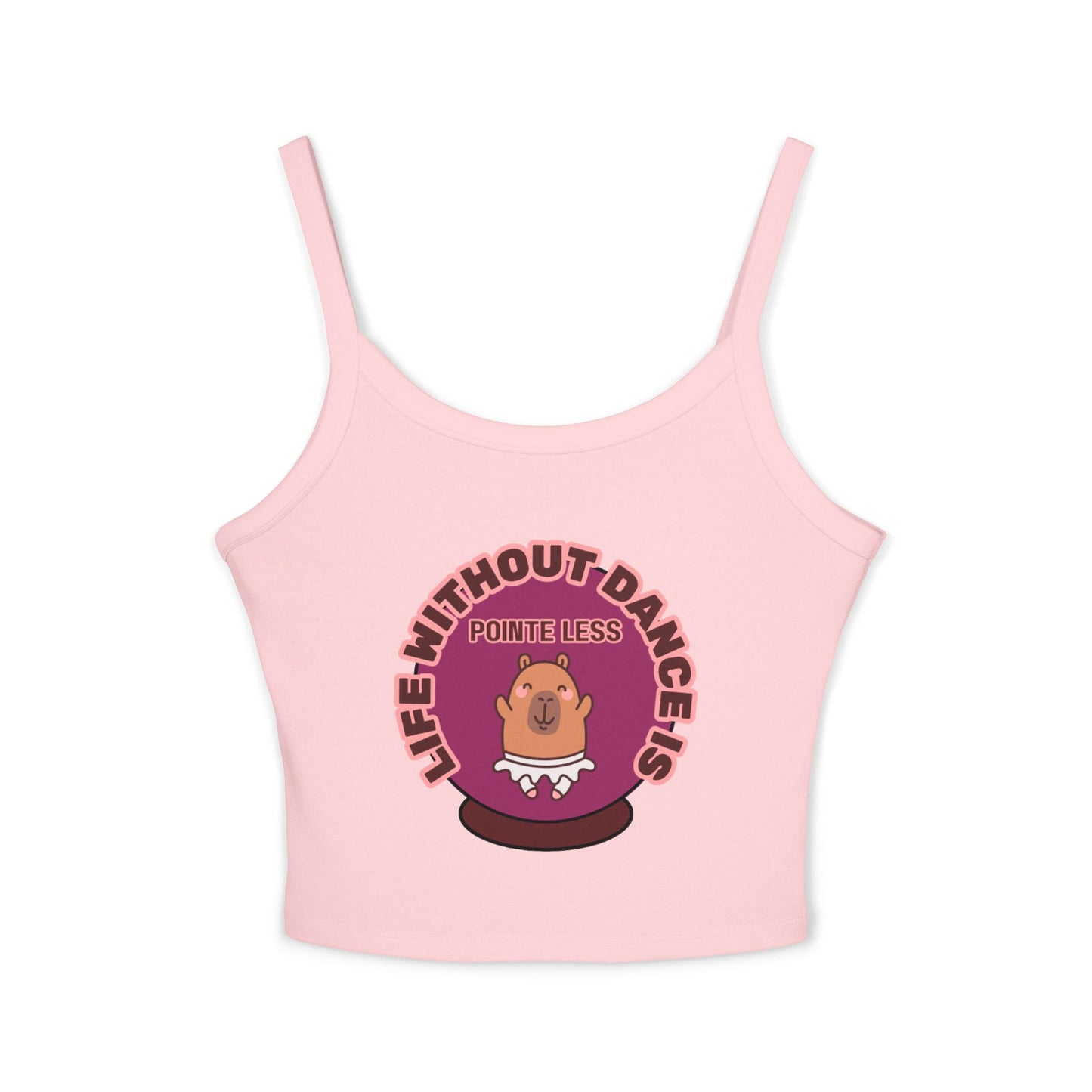 "Life Without Dance is Pointeless" Capybara Tank – Women's Spaghetti Strap Dance Top with Cute Animal Graphic