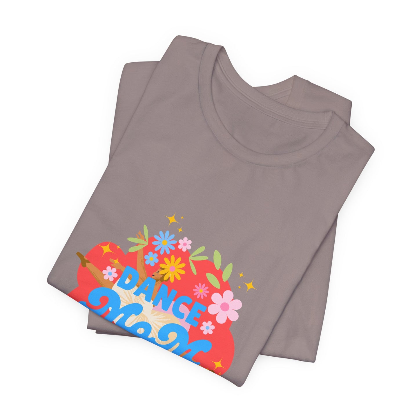 "Dance Mom” T-Shirt – Unisex Garment-Dyed Tee with Floral Dancer Graphic Front & Superhero Role List Back 🌸💪