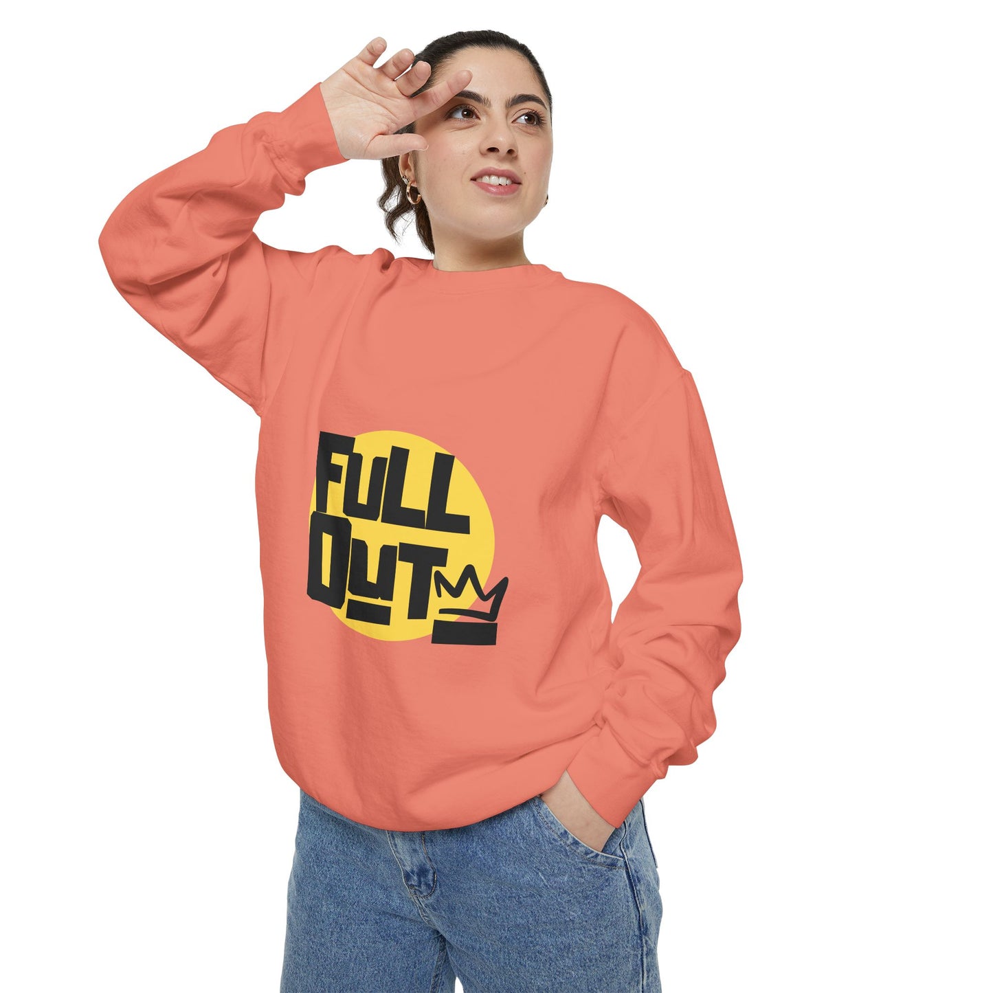 "Full Out" Unisex Lightweight Crewneck Sweatshirt – Bold Streetwear-Inspired Dance Graphic Pullover for Dancers & Performers