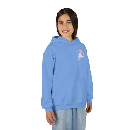 “Every Meow & Then I Dance” Adorable Dancing Cat Graphic | Cute Cat Dance Hoodie for Kids & Young Ballet Enthusiasts - Unisex Youth Hoodie