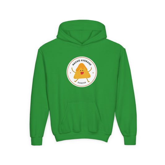 "Nacho Average Dancer" Youth Hooded Sweatshirt – Funny Dance Pun Nacho Graphic Hoodie for Kids and Teens