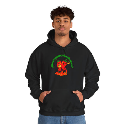 "What’s a Pepper’s Favorite Dance? Salsa!" Unisex Hooded Sweatshirt – Funny Dance Pun Hoodie with Cute Pepper Graphic for Dancers & Foodies