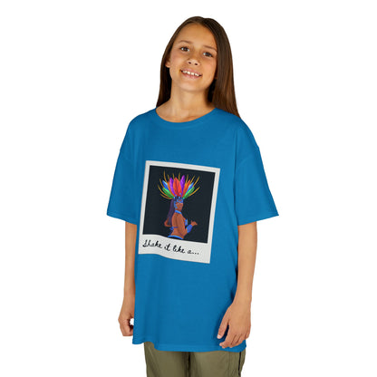 "Shake It Like a..." Youth Short Sleeve Tee – Carnival-Inspired Samba Dancer Graphic Dance Shirt for Kids