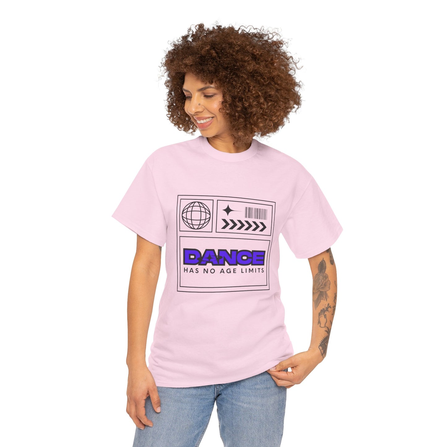 "Dance Has No Age Limits" Unisex Heavy Cotton T-Shirt – Streetwear Graphic Tee for Dancers of All Ages